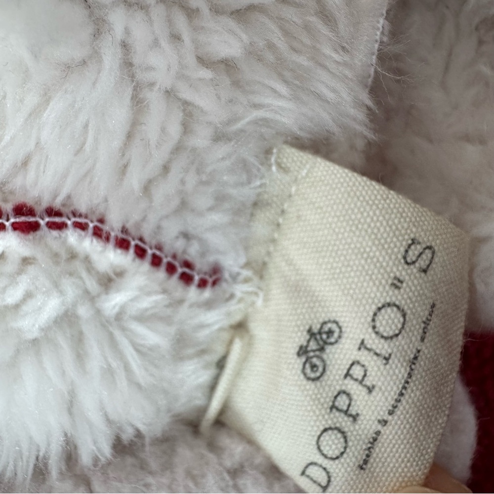 Doppio’s poncho reindeer kids red white Pom poms deer hood cute cozy warm Xmas - Picture 8 of 8